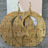 Leather/ Cork earrings 2