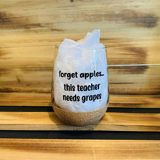 Forget Apples Glitter Stemless - HandmadeSask