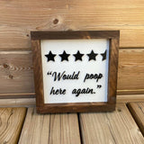 Would Poop Here Again Sign