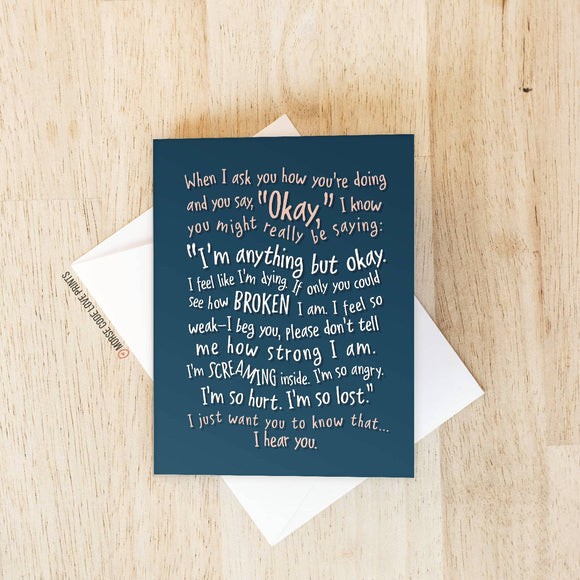 Really Saying | Encouragement | Sympathy | Mental Health | Greeting Card - HandmadeSask