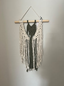 Wall hanging olive green and white - 1