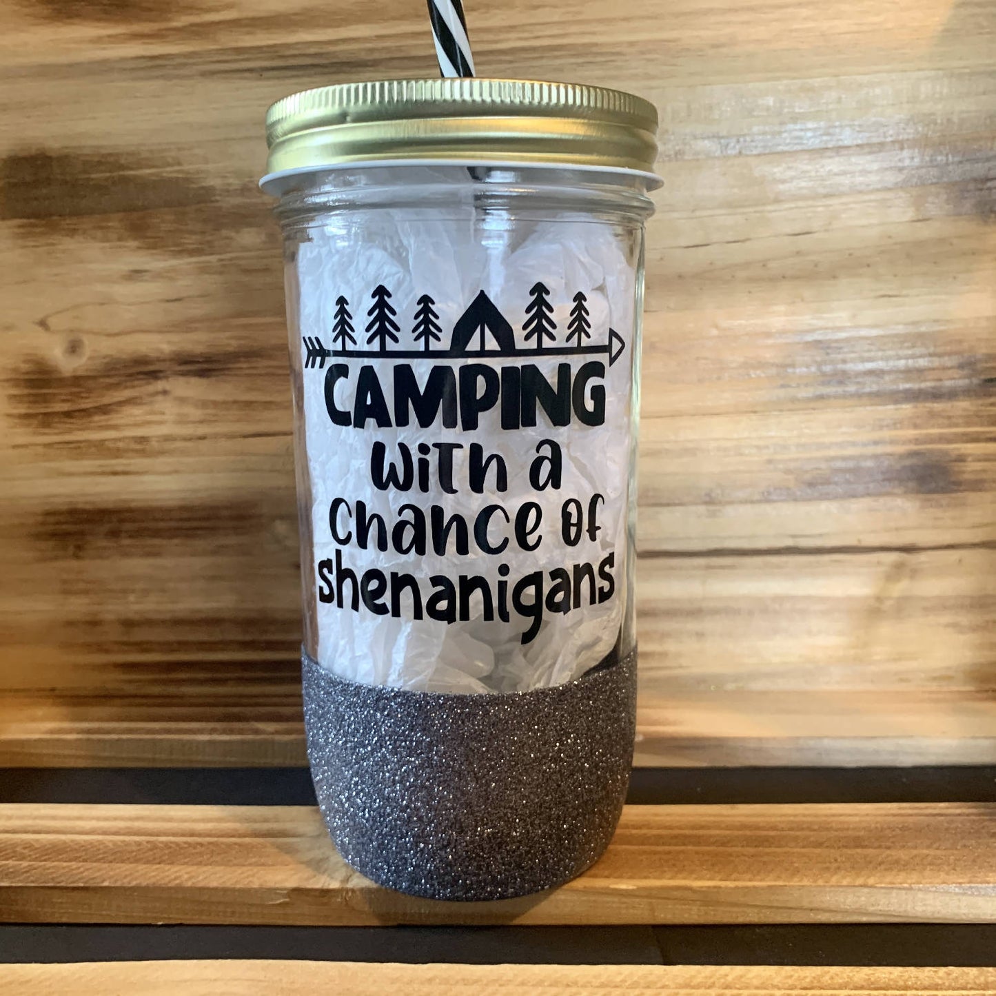 Camping Shenanigans Glitter Jar