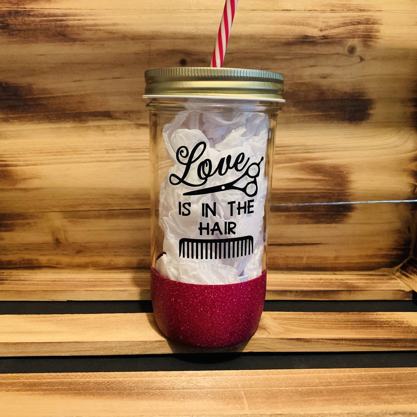 Love Is In The Hair Glitter Jar - HandmadeSask