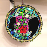 Beauty & The Beast 'Stained Glass' Mosaic Re-cycled Disc Art