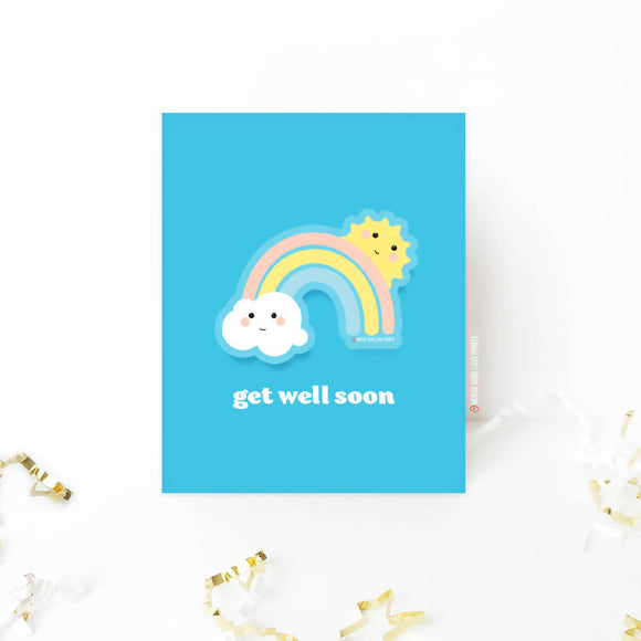 Rainbow Get Well | Get Well Soon | Specialty Greeting Card - HandmadeSask