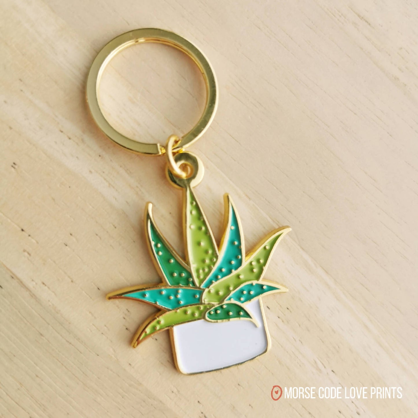 Succulent | Enamel Keychain - HandmadeSask