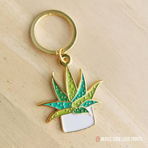Succulent | Enamel Keychain - HandmadeSask