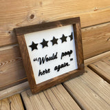 Would Poop Here Again Sign