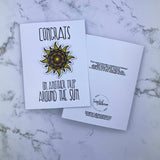 Congrats- Around the Sun Stickard (Greeting Card with Sticker)