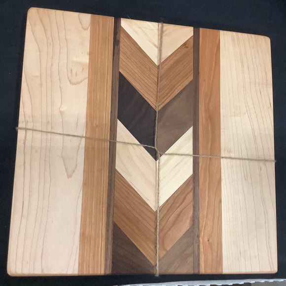 Chevron pattern 12” x 12” cutting board  - 1
