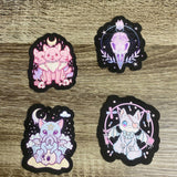 Set of 12 Goth Pastel Animals 3" Vinyl Water Resistant Stickers/Decals - HandmadeSask