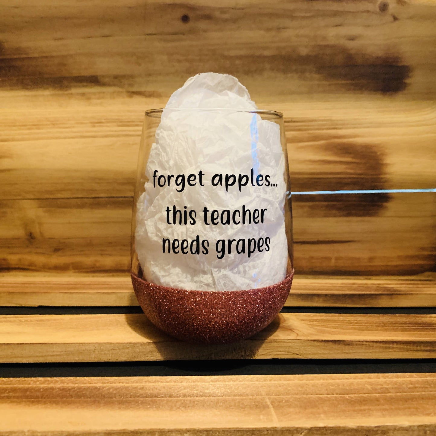 Forget Apples Glitter Stemless - HandmadeSask