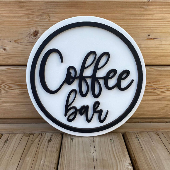 Coffee Bar Circle Sign