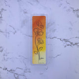 Orange Wispy Florals Laminated Print Bookmark - HandmadeSask