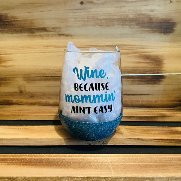 Wine Because Glitter Stemless - HandmadeSask