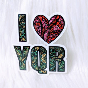 YQR I Heart Waterproof Stickers - HandmadeSask