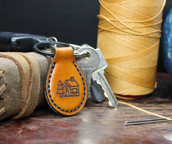Hand Sewn Leather Keychain - 1