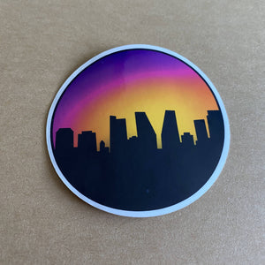 YQR Cityscape Sunset Waterproof Sticker - HandmadeSask