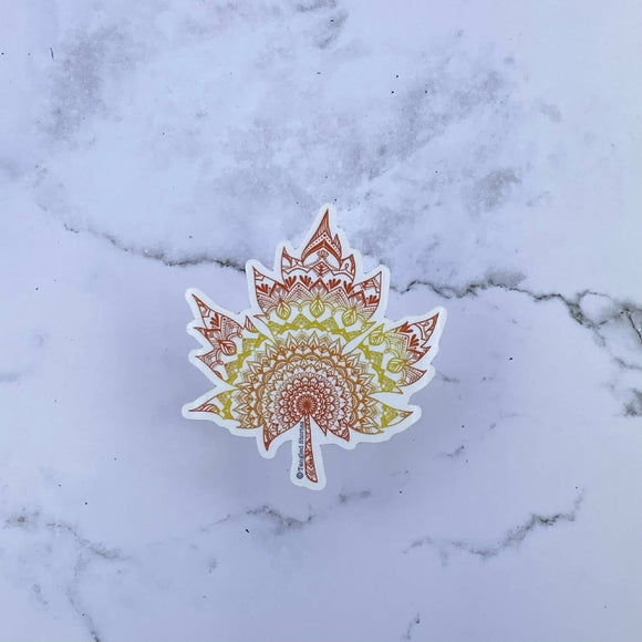 Midi Canadian Maple Leaf Weatherproof Sticker