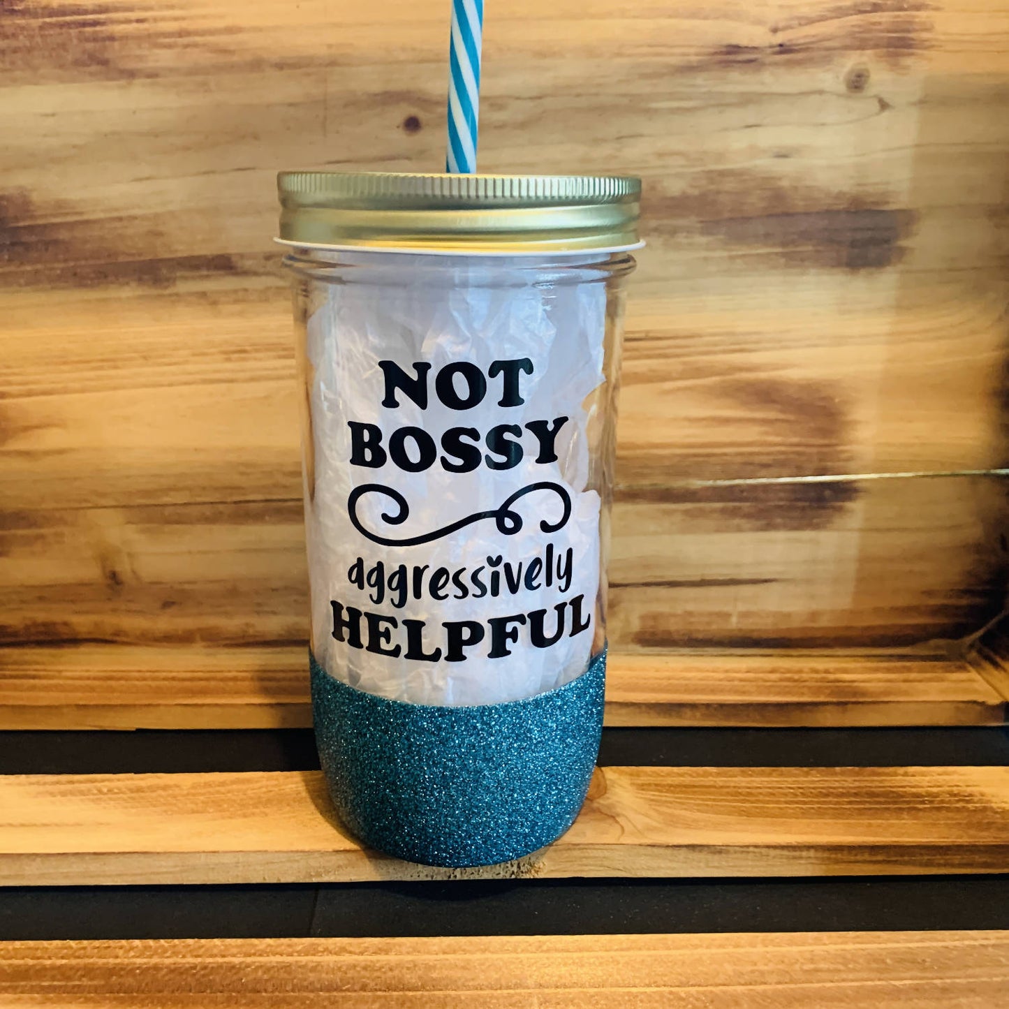 Not Bossy Glitter Jar - HandmadeSask