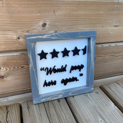 Would Poop Here Again Sign