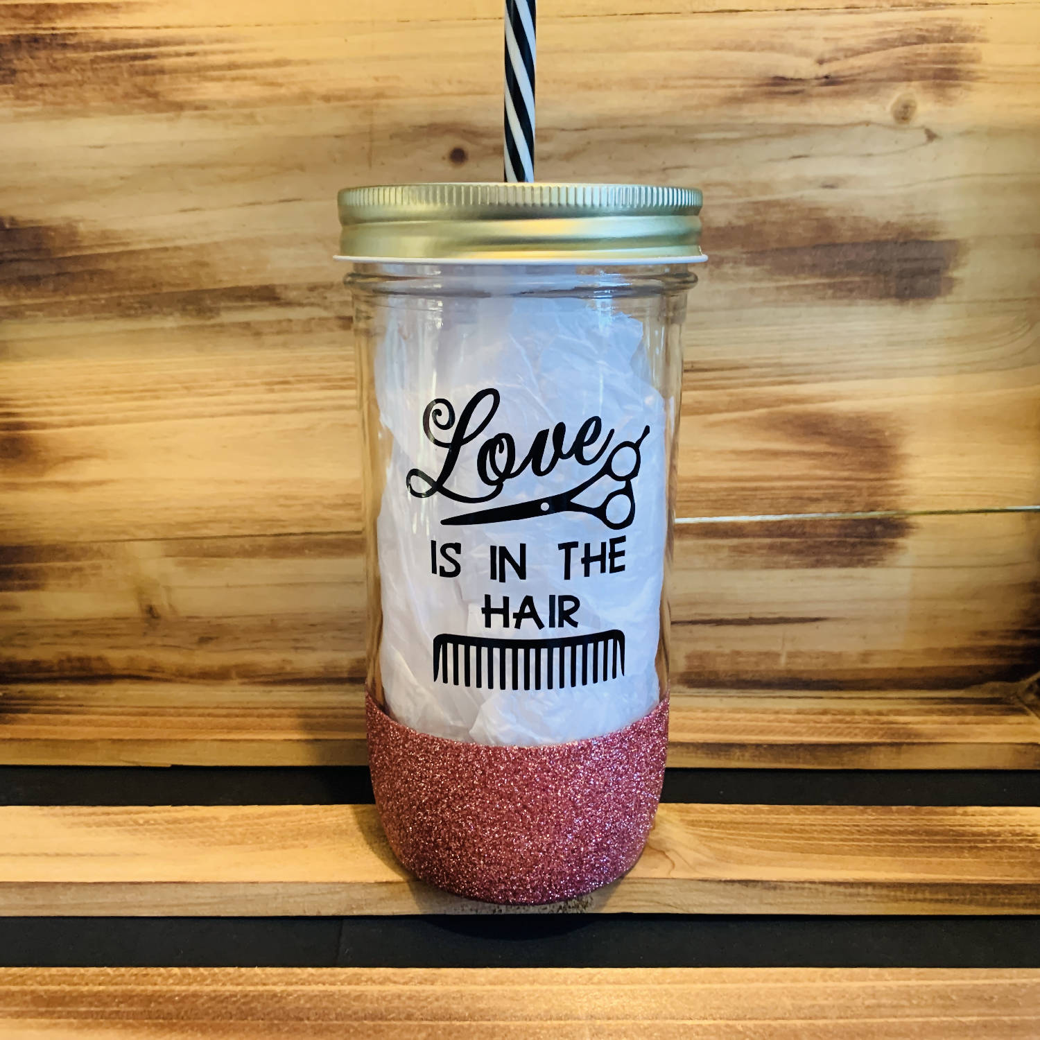 Love Is In The Hair Glitter Jar - HandmadeSask