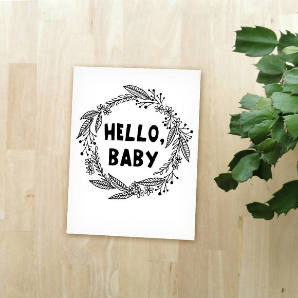 Hello Baby | Baby | Greeting Card - HandmadeSask