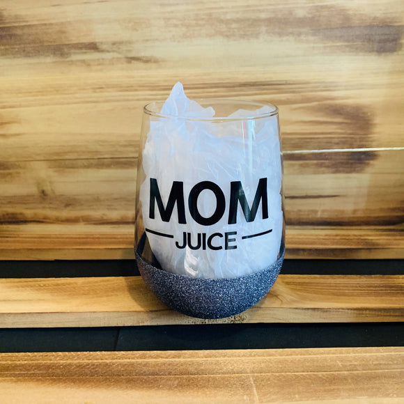 Mom Juice Glitter Stemless - HandmadeSask