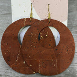 Leather/ Cork earrings 2