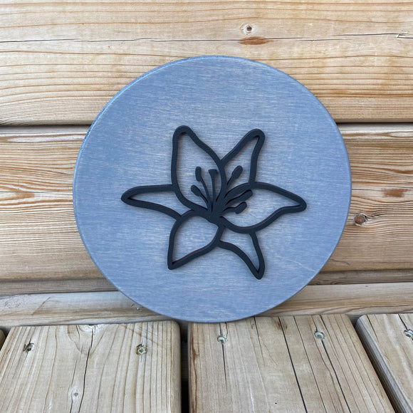 Lily 3D Round Sign - 8