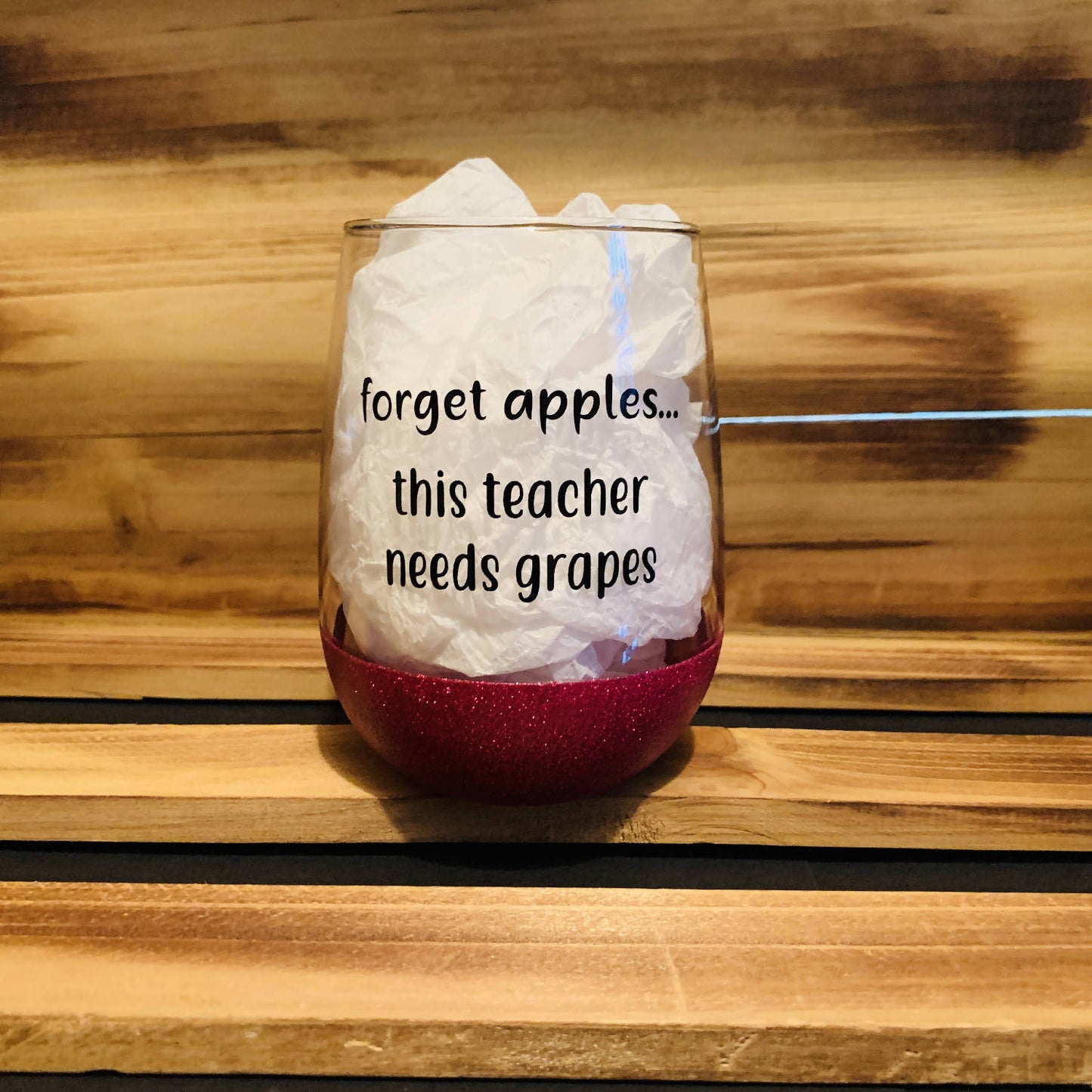 Forget Apples Glitter Stemless - HandmadeSask