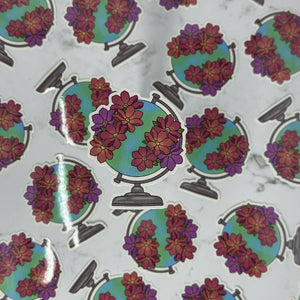 Floral Globe Weatherproof Sticker