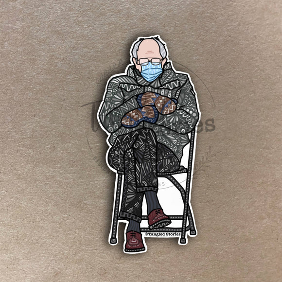 Bernie Meme Waterproof Sticker - HandmadeSask