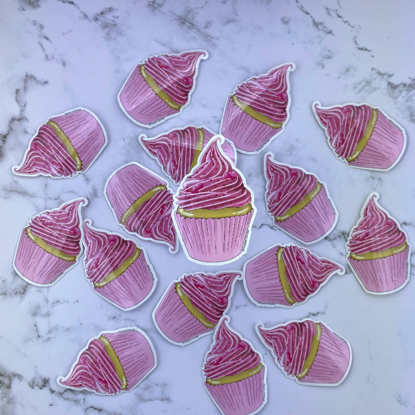 Pink Cupcake Weatherproof Sticker