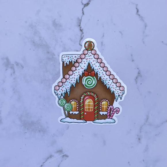 Gingerbread House Waterproof Sticker