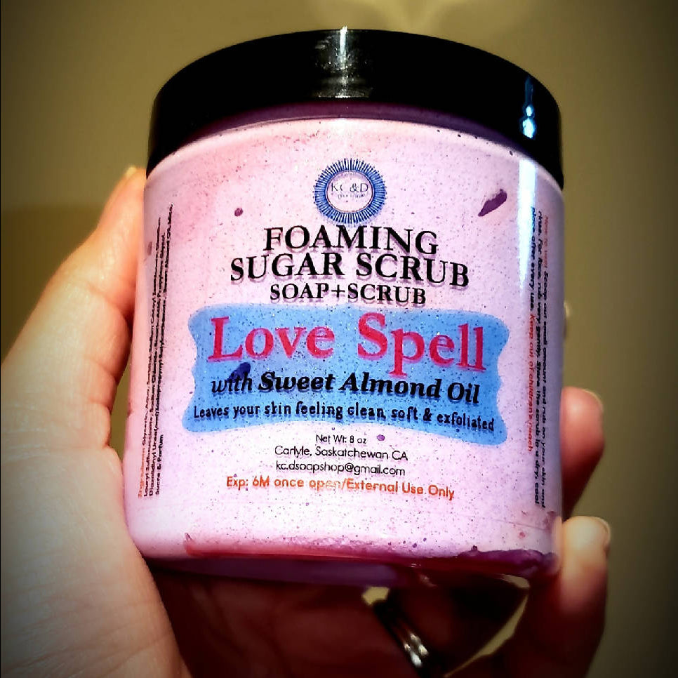 Love Spell Foaming Sugar Scrub - HandmadeSask