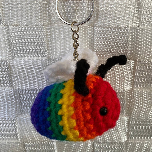 Rainbow Bee Keychain