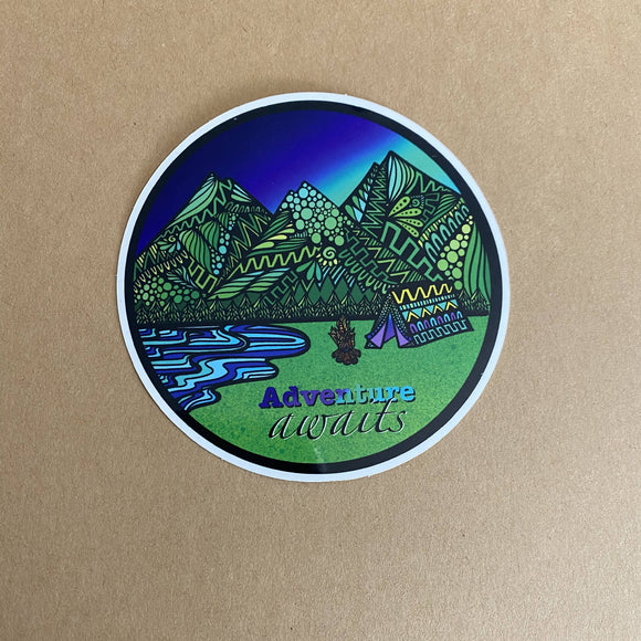 Adventure Awaits Waterproof Sticker - HandmadeSask
