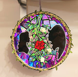 Beauty & The Beast 'Stained Glass' Mosaic Re-cycled Disc Art