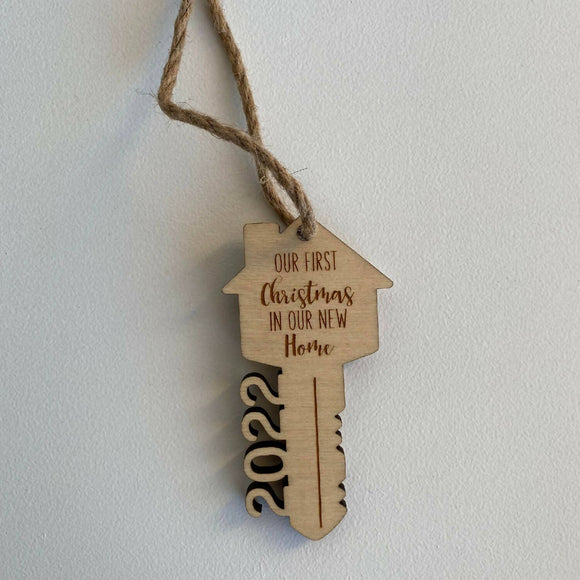 Our First Christmas In Our New Home - Key Ornament - 2022