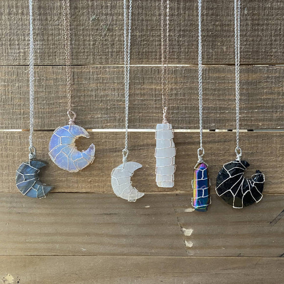Wire wrapped necklaces