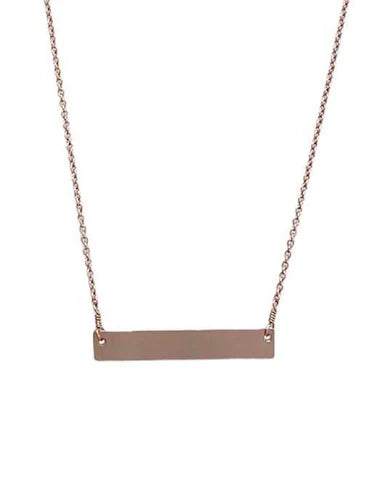 Engravable Bar Necklace - Rose Gold