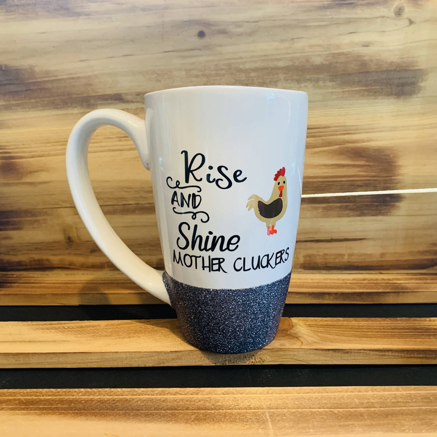 Mother Cluckers Glitter Mug - HandmadeSask