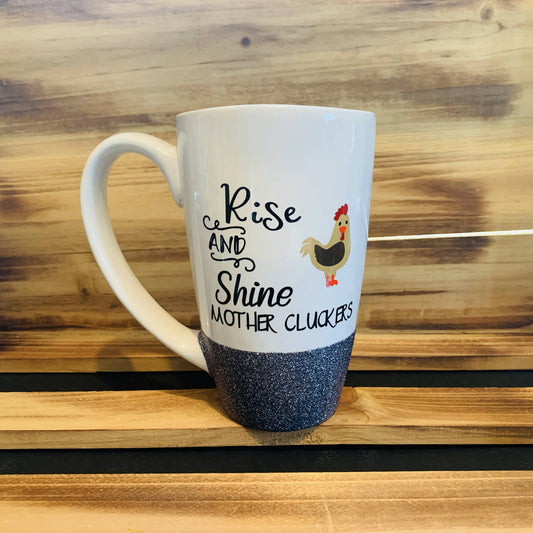 Mother Cluckers Glitter Mug - HandmadeSask