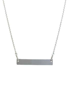 Engravable Bar Necklace - Silver