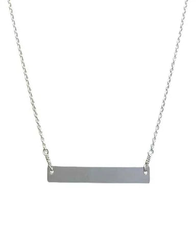 Engravable Bar Necklace - Silver