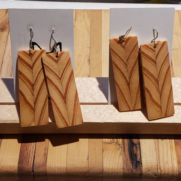 Pallet wood Earrings - HandmadeSask