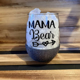 Mama Bear Glitter Stemless