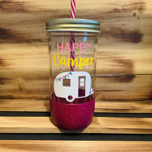 Happy Camper Glitter Jar - HandmadeSask