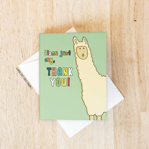 Llama Thanks | Thank You | Greeting Card - HandmadeSask